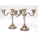 Pair of Birmingham silver candelabras. Condition report: see terms and conditions