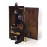 Beck Ltd London cased microscope. Condition report: see terms and conditions