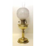 Brass oil lamp Condition report: see terms and conditions