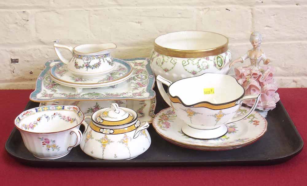 Collection of Minton and a continental figure. Condition report: see terms and conditions