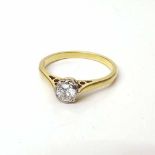 9ct gold diamond solitaire ring. Condition report: see terms and conditions
