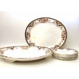 Wedgwood oval turkey plate and eight other matching plates. Condition report: see terms and