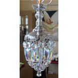 Cut glass chandelier. Condition report: see terms and conditions
