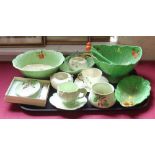 Collection of Beswick/Carlton and Belleek leaf ware. Condition report: see terms and conditions