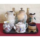 Newhall pattern .424 tea pot, Carlton ware vase, Royal Doulton vase and other ceramics. Condition