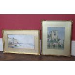 Thomas Sidney, 'Paignton', signed and titled, watercolour, together with a framed print of Venice,