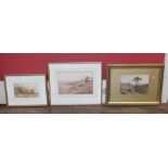 Three framed Victorian watercolours to include work by G. Sheffield, H. Birtles and W. Harford (