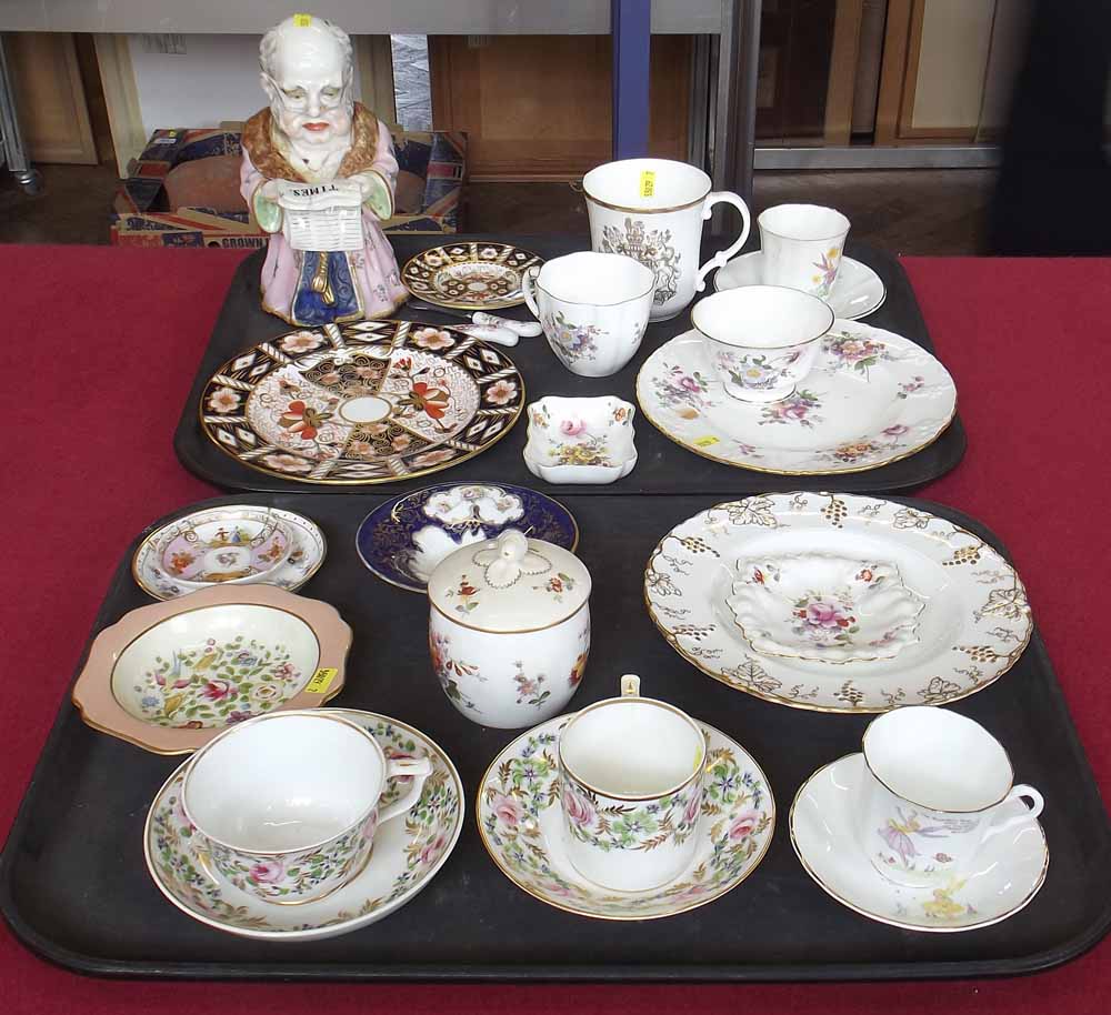 Collection of Royal Crown Derby ware, also two Bloor Derby cups and saucers and a novelty tobacco