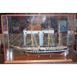 Model of masted ship 'Jyland' Frigate in case, 102cm long. Condition report: see terms and