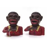 Two cast novelty money boxes. Condition report: see terms and conditions