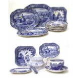 Collection of Victorian and Edwardian blue transfer plates. Condition report: see terms and