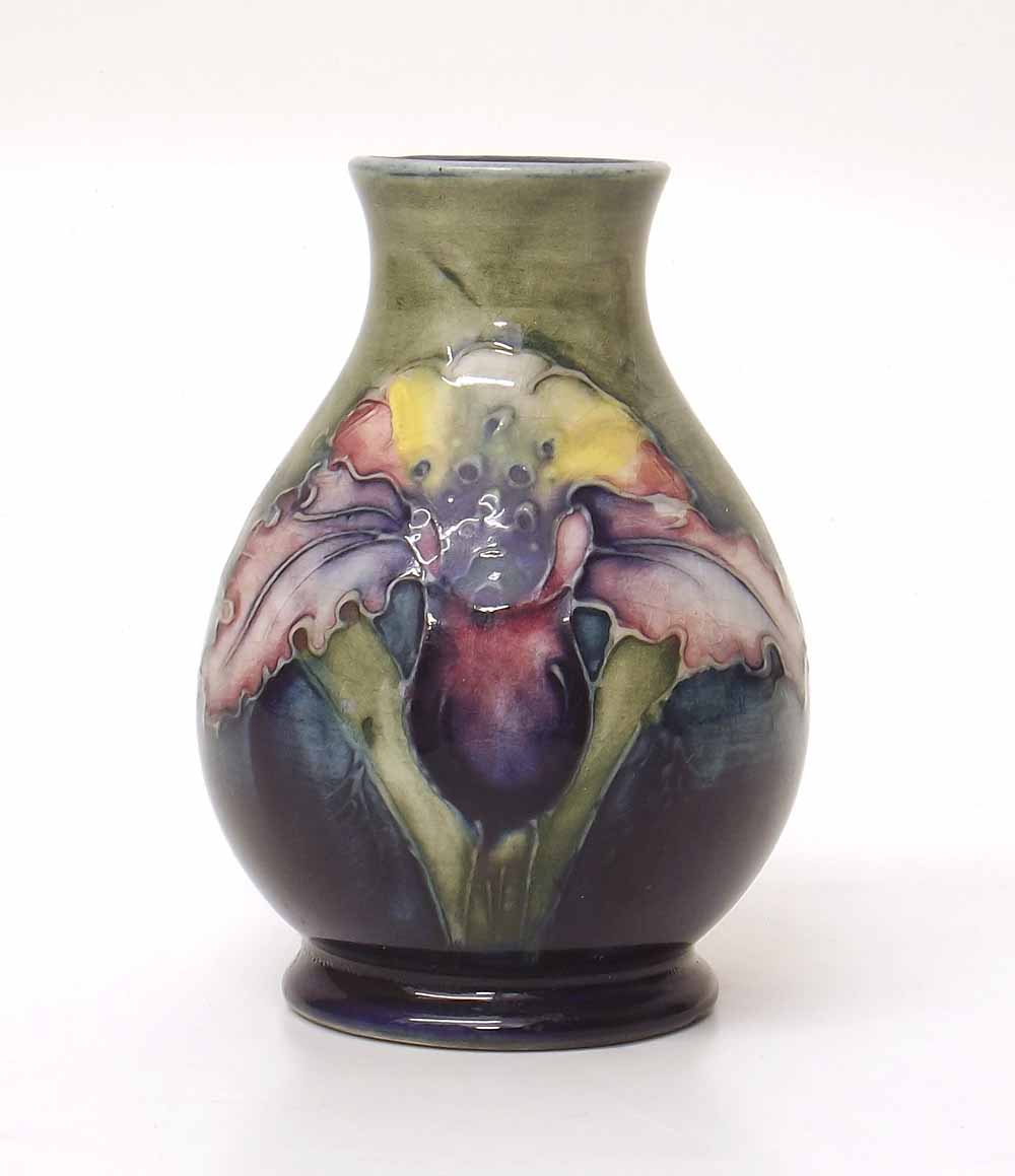 Moorcroft Orchid pattern vase. Condition report: see terms and conditions