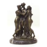 Patinated figure group of the three graces Condition report: see terms and conditions