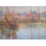 English School, 20th century, Harbour scene, unsigned, watercolour, 35.5 x 49.5cm.; 14 x 19.5in.