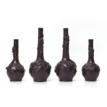 Four Japanese bronze vases Condition report: see terms and conditions