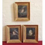 Three Italian coloured prints in gesso frames Condition report: see terms and conditions