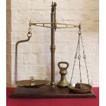 Set of Brass Scales 'Sharkey's Patent' and qty miscellaneous weights Condition report: see terms and