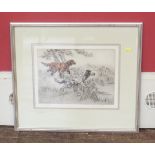 Henry Wilkinson, Setters, signed etching. Condition report: see terms and conditions