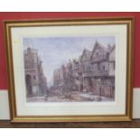 Large framed print after Louise Rayner - Watergate Street, Chester Condition report: see terms and