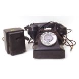 Bakalite telephone (FDI batch sampled no.14) complete with remote bell ringer Condition report: