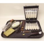 1914 chocolate box qty daggers and cutlery Condition report: see terms and conditions