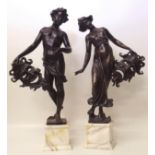 Pair of patinated figures of dancers Condition report: see terms and conditions