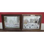 2 framed Lowry style pictures signed A Howarth Condition report: see terms and conditions