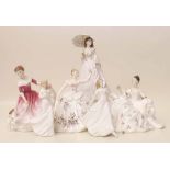 Royal Worcester Helen and five other Royal Doulton ladies Condition report: see terms and