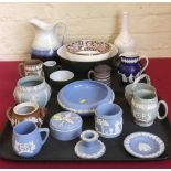 Collection of Dudson Jasper, also a Wedgewood bowl, Portmeirion jug and a Copeland Spode decanter