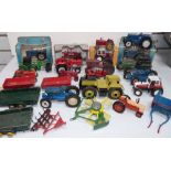 3 ERTL boxed tractors and qty mixed un-boxed tractors and implements Condition report: see terms and