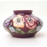 Moorcroft pansy pattern vase Condition report: see terms and conditions