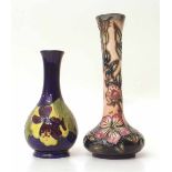 Moorcroft hibiscus vase and one other vase Condition report: see terms and conditions