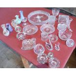 Quantity of mixed coloured, cut and moulded glass ware. Condition report: see terms and conditions