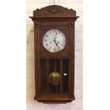 American oak cased wall clock circa 1920 Condition report: see terms and conditions