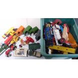 Britains horse boxes and qty of play worn die-cast vehicles Condition report: see terms and