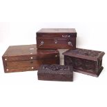 Four wooden boxes, two rosewood 19th century Condition report: see terms and conditions