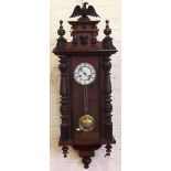 Walnut Vienna Regulator style wall clock Condition report: see terms and conditions