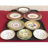 Quantity floral decorated cabinet plates. Condition report: see terms and conditions