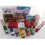 Corgi NSPCC Bedford van, Scilly Isles bus, Ever Ready lorry, puritan soap van, 14 various buses