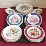 21 Spode and Wedgwood botanical plates, boxed Spode Queen Mothers 100th Birthday plate and 11