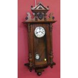 Walnut Vienna regulator wall clock. Condition report: see terms and conditions