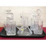 Six cut glass decanters. Condition report: see terms and conditions