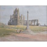 Walter Braithwaite (1854-1922), Children resting by Whitby Abbey, signed and dated 1897,
