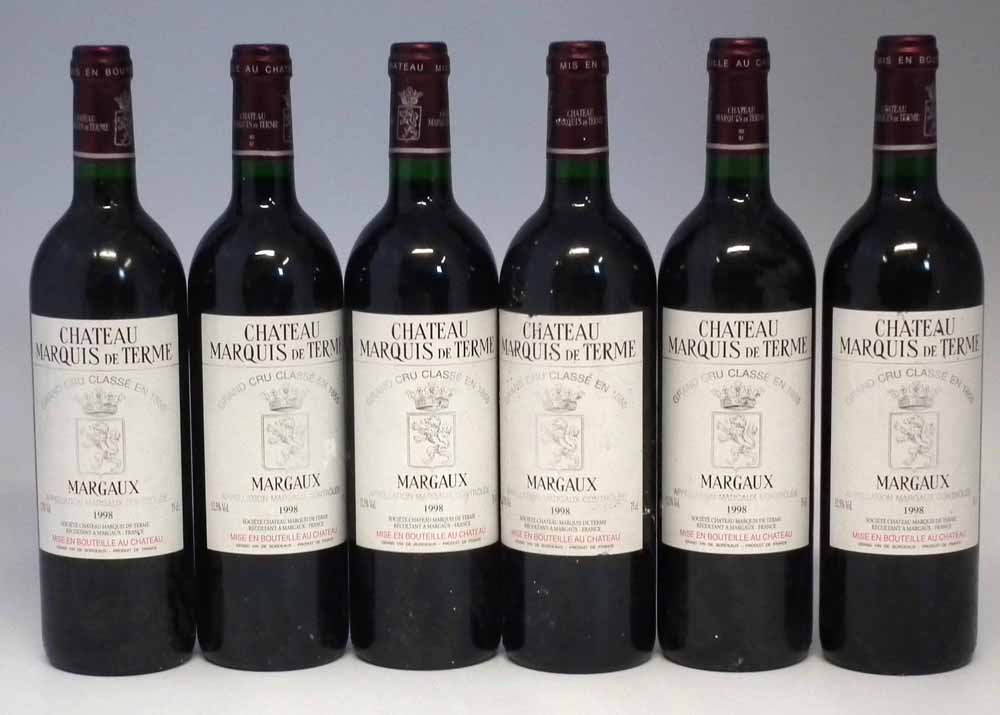 Chateau Marquis De Terme Margaux 1998 (six bottles). Condition report: see terms and conditions