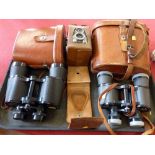 Ilford Craftsman camera, mamiya 7 x 35 binoculars and a pair of Omega 30 x 50 binoculars Condition