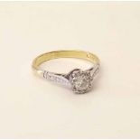 18ct gold single stone diamond ring Condition report: see terms and conditions