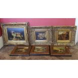 Assortment of framed modern reproduction paintings after Herring etc. Condition report: see terms