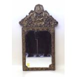 Hammered Brass Rococo Style Mirror Condition report: see terms and conditions