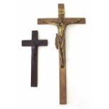 Brass Crucifix and an Ebony Crucifix Condition report: see terms and conditions