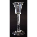 Wine glass circa 1760, with bell shape bowl, included stem, and folded foot, 16cm high Condition